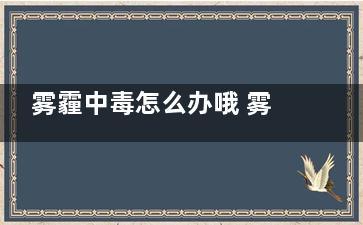 雾霾中毒怎么办哦 雾霾中毒怎么办哦